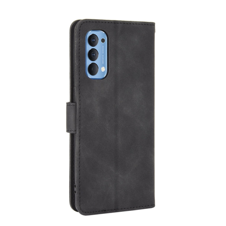 Solid Color Skin Feel Magnetic Buckle Horizontal Flip Calf Texture PU Leather Case with Holder & Card Slots & Wallet, For OPPO Reno4 5G