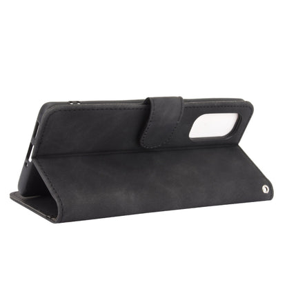 Solid Color Skin Feel Magnetic Buckle Horizontal Flip Calf Texture PU Leather Case with Holder & Card Slots & Wallet, For OPPO Reno4 5G
