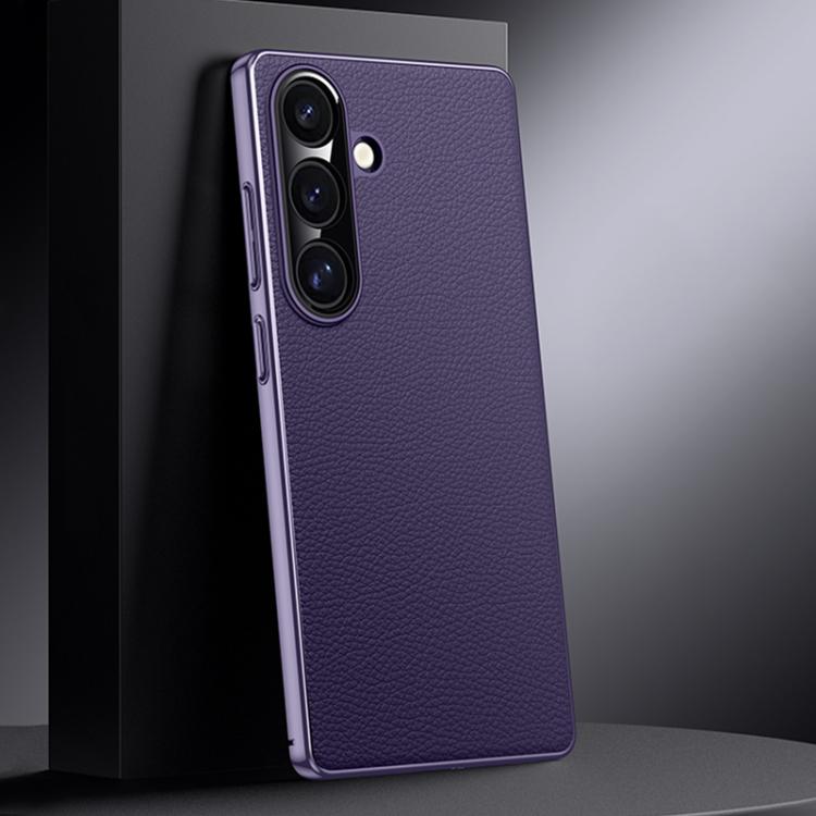 Genuine Leather PC Phone Case, For Samsung Galaxy S25 5G, For Samsung Galaxy S25+ 5G, For Samsung Galaxy S25 Ultra 5G, For Samsung Galaxy S24 Ultra 5G