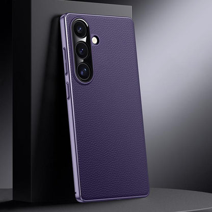 Genuine Leather PC Phone Case, For Samsung Galaxy S25 5G, For Samsung Galaxy S25+ 5G, For Samsung Galaxy S25 Ultra 5G, For Samsung Galaxy S24 Ultra 5G