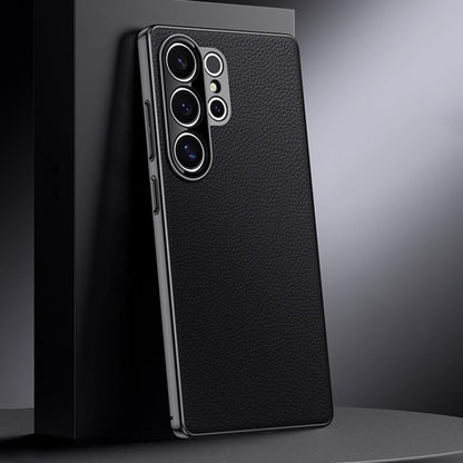 Genuine Leather PC Phone Case, For Samsung Galaxy S25 5G, For Samsung Galaxy S25+ 5G, For Samsung Galaxy S25 Ultra 5G, For Samsung Galaxy S24 Ultra 5G