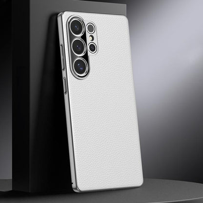 Genuine Leather PC Phone Case, For Samsung Galaxy S25 5G, For Samsung Galaxy S25+ 5G, For Samsung Galaxy S25 Ultra 5G, For Samsung Galaxy S24 Ultra 5G