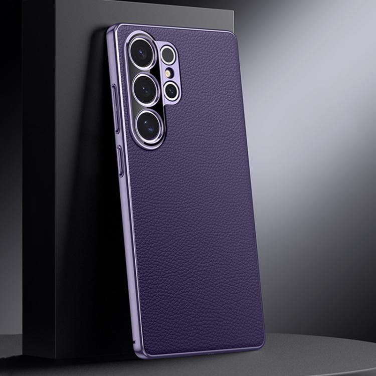 Genuine Leather PC Phone Case, For Samsung Galaxy S25 5G, For Samsung Galaxy S25+ 5G, For Samsung Galaxy S25 Ultra 5G, For Samsung Galaxy S24 Ultra 5G