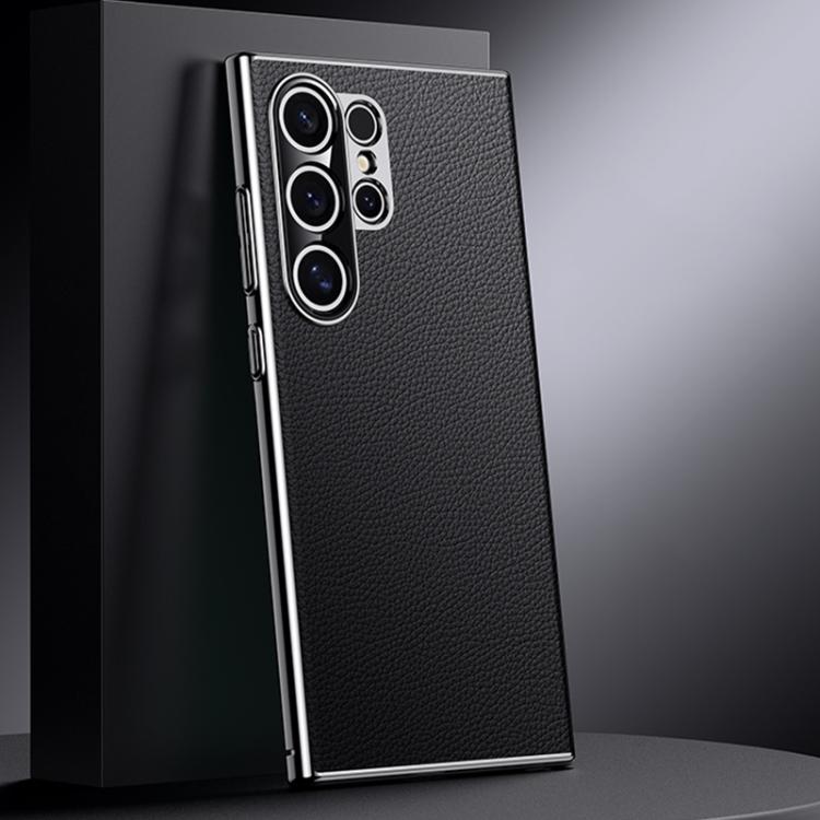 Genuine Leather PC Phone Case, For Samsung Galaxy S25 5G, For Samsung Galaxy S25+ 5G, For Samsung Galaxy S25 Ultra 5G, For Samsung Galaxy S24 Ultra 5G