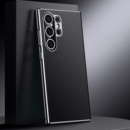 Genuine Leather PC Phone Case, For Samsung Galaxy S25 5G, For Samsung Galaxy S25+ 5G, For Samsung Galaxy S25 Ultra 5G, For Samsung Galaxy S24 Ultra 5G