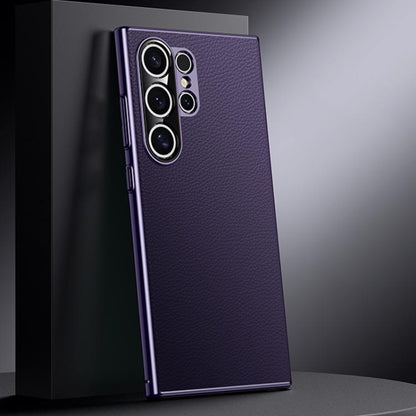 Genuine Leather PC Phone Case, For Samsung Galaxy S25 5G, For Samsung Galaxy S25+ 5G, For Samsung Galaxy S25 Ultra 5G, For Samsung Galaxy S24 Ultra 5G