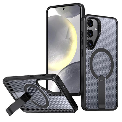 Honeycomb Cooling MagSafe Holder Phone Case, For Samsung Galaxy A06 5G / 4G, For Samsung Galaxy S25 5G / S24 5G, For Samsung Galaxy S25+ 5G / S24+ 5G, For Samsung Galaxy S25 Ultra 5G