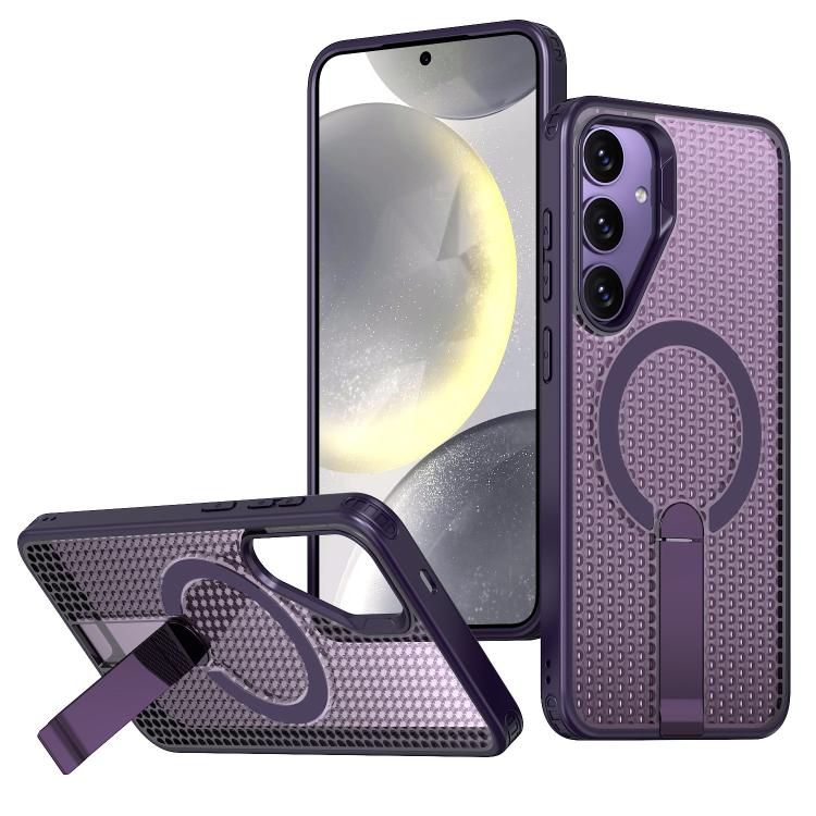 Honeycomb Cooling MagSafe Holder Phone Case, For Samsung Galaxy A06 5G / 4G, For Samsung Galaxy S25 5G / S24 5G, For Samsung Galaxy S25+ 5G / S24+ 5G, For Samsung Galaxy S25 Ultra 5G