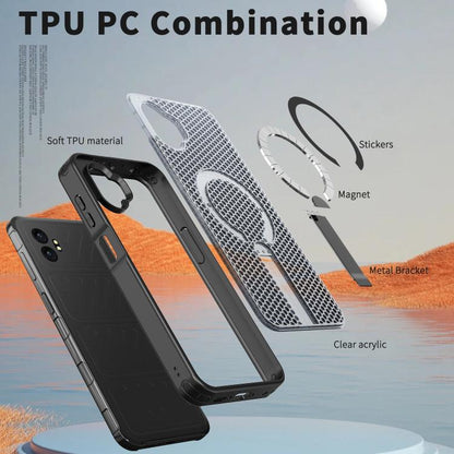 Honeycomb Cooling MagSafe Holder Phone Case, For Samsung Galaxy Xcover7 Pro, For Samsung Galaxy Xcover7, For Samsung Galaxy S24 Ultra 5G, For Samsung Galaxy S23+ 5G