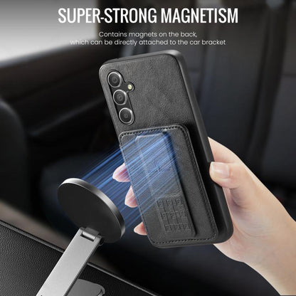 Fierre Shann FS-024 Oil Wax Cow Leather Card Holder Back Phone Case, For Samsung Galaxy S25 5G, For Samsung Galaxy S25+ 5G, For Samsung Galaxy S25 Ultra 5G