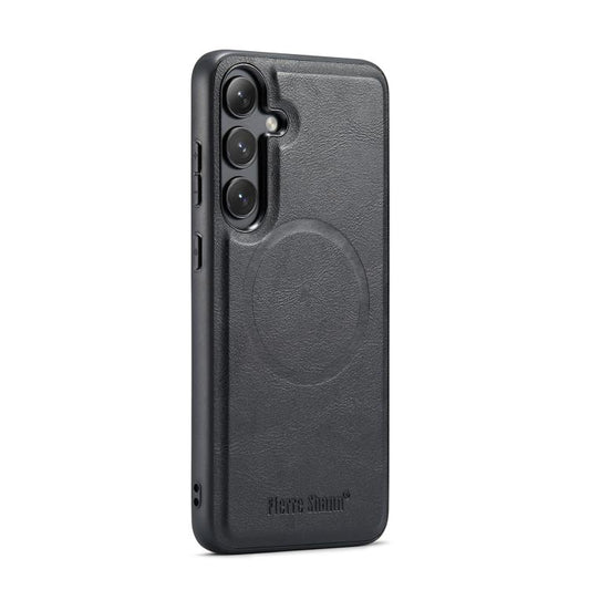 Fierre Shann FS-027 Cowhide Texture MagSafe Magnetic Phone Case, For Samsung Galaxy S25 5G, For Samsung Galaxy S25+ 5G, For Samsung Galaxy S25 Ultra 5G, For Samsung Galaxy S24 FE 5G