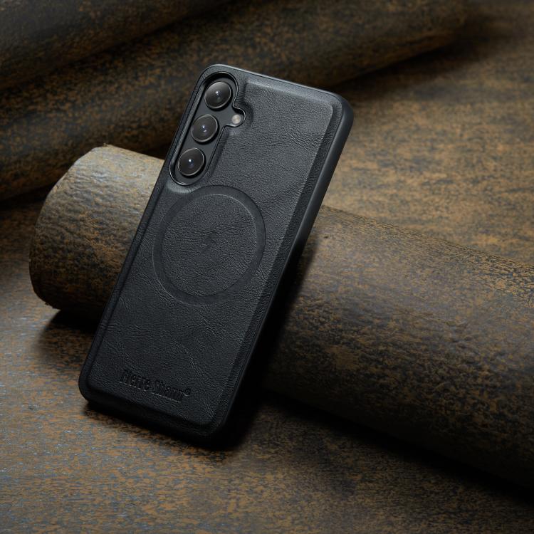 Fierre Shann FS-027 Cowhide Texture MagSafe Magnetic Phone Case, For Samsung Galaxy S25+ 5G, For Samsung Galaxy S25 Ultra 5G, For Samsung Galaxy S24 FE 5G