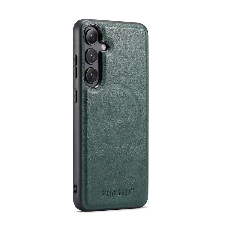 Fierre Shann FS-027 Cowhide Texture MagSafe Magnetic Phone Case, For Samsung Galaxy S25 5G, For Samsung Galaxy S25+ 5G, For Samsung Galaxy S25 Ultra 5G, For Samsung Galaxy S24 FE 5G