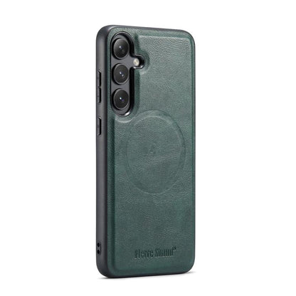 Fierre Shann FS-027 Cowhide Texture MagSafe Magnetic Phone Case, For Samsung Galaxy S25 5G, For Samsung Galaxy S25+ 5G, For Samsung Galaxy S25 Ultra 5G, For Samsung Galaxy S24 FE 5G