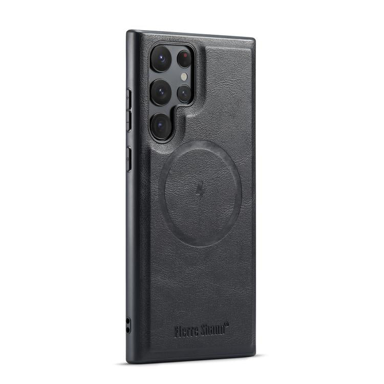Fierre Shann FS-027 Cowhide Texture MagSafe Magnetic Phone Case, For Samsung Galaxy S25 5G, For Samsung Galaxy S25+ 5G, For Samsung Galaxy S25 Ultra 5G, For Samsung Galaxy S24 FE 5G
