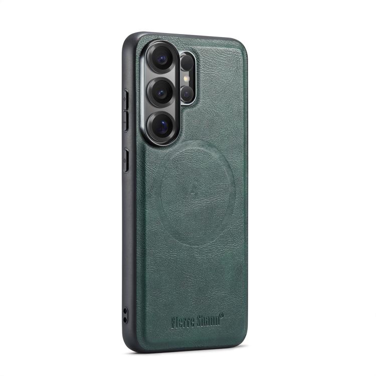 Fierre Shann FS-027 Cowhide Texture MagSafe Magnetic Phone Case, For Samsung Galaxy S26+ 5G, For Samsung Galaxy S26 Ultra 5G, For Samsung Galaxy S26 5G, For Samsung Galaxy S25 5G