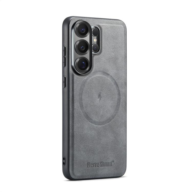 Fierre Shann FS-027 Cowhide Texture MagSafe Magnetic Phone Case, For Samsung Galaxy S26+ 5G, For Samsung Galaxy S26 Ultra 5G, For Samsung Galaxy S26 5G, For Samsung Galaxy S25 5G