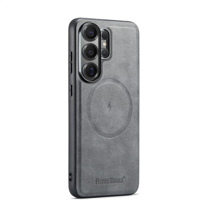 Fierre Shann FS-027 Cowhide Texture MagSafe Magnetic Phone Case, For Samsung Galaxy S26+ 5G, For Samsung Galaxy S26 Ultra 5G, For Samsung Galaxy S26 5G, For Samsung Galaxy S25 5G
