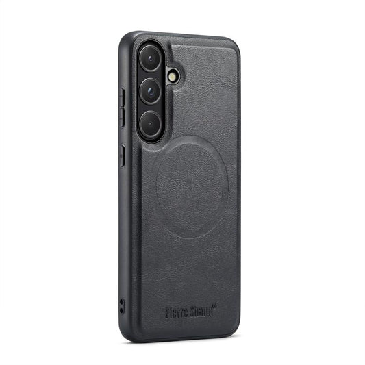 Fierre Shann FS-027 Cowhide Texture MagSafe Magnetic Phone Case, For Samsung Galaxy S26+ 5G, For Samsung Galaxy S26 Ultra 5G, For Samsung Galaxy S26 5G, For Samsung Galaxy S25 5G