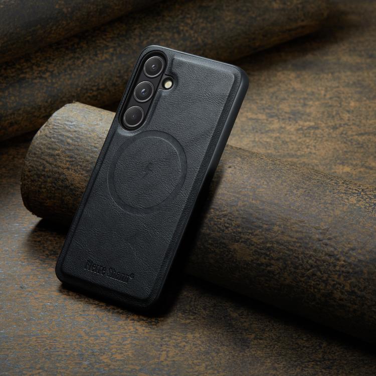 Fierre Shann FS-027 Cowhide Texture MagSafe Magnetic Phone Case, For Samsung Galaxy S26+ 5G, For Samsung Galaxy S26 Ultra 5G, For Samsung Galaxy S26 5G, For Samsung Galaxy S25 5G