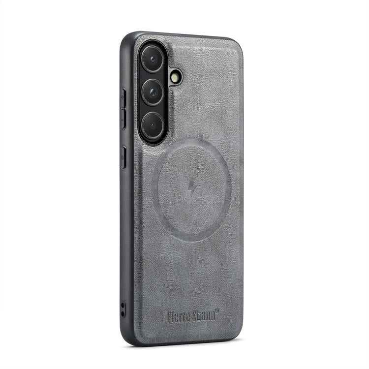 Fierre Shann FS-027 Cowhide Texture MagSafe Magnetic Phone Case, For Samsung Galaxy S26+ 5G, For Samsung Galaxy S26 Ultra 5G, For Samsung Galaxy S26 5G, For Samsung Galaxy S25 5G