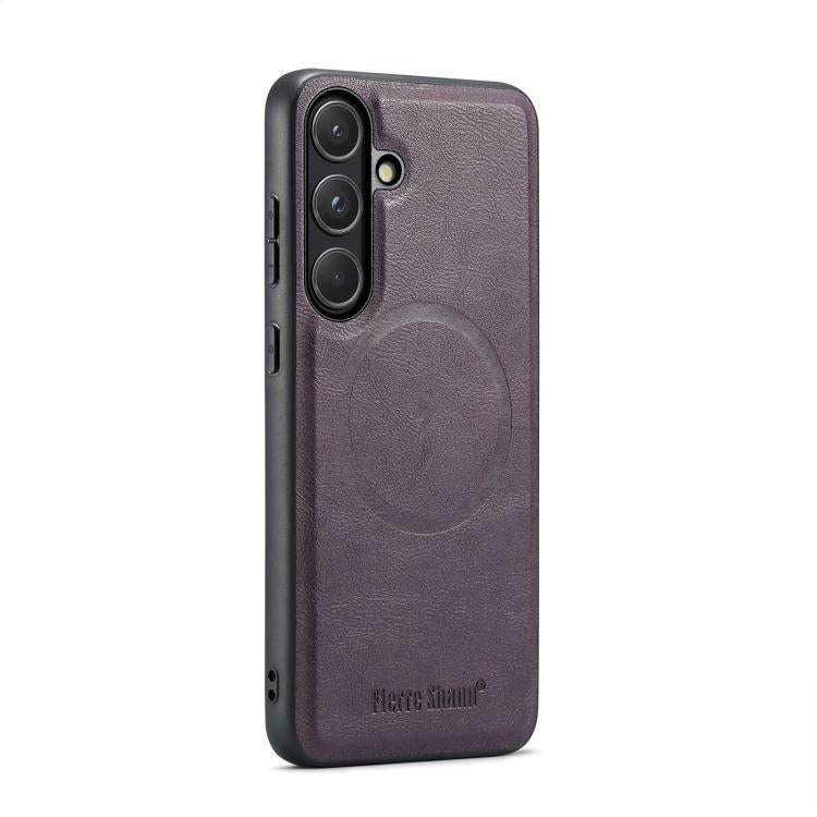 Fierre Shann FS-027 Cowhide Texture MagSafe Magnetic Phone Case, For Samsung Galaxy S26+ 5G, For Samsung Galaxy S26 Ultra 5G, For Samsung Galaxy S26 5G, For Samsung Galaxy S25 5G
