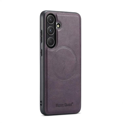 Fierre Shann FS-027 Cowhide Texture MagSafe Magnetic Phone Case, For Samsung Galaxy S26+ 5G, For Samsung Galaxy S26 Ultra 5G, For Samsung Galaxy S26 5G, For Samsung Galaxy S25 5G