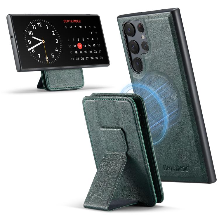 Fierre Shann FS028 MagSafe RFID Card Holder Back Phone Case, For Samsung Galaxy S25 5G, For Samsung Galaxy S25+ 5G, For Samsung Galaxy S25 Ultra 5G, For Samsung Galaxy S24 FE 5G