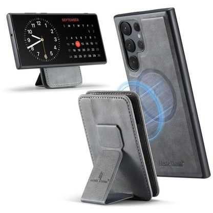 Fierre Shann FS028 MagSafe RFID Card Holder Back Phone Case, For Samsung Galaxy S25 5G, For Samsung Galaxy S25+ 5G, For Samsung Galaxy S25 Ultra 5G, For Samsung Galaxy S24 FE 5G