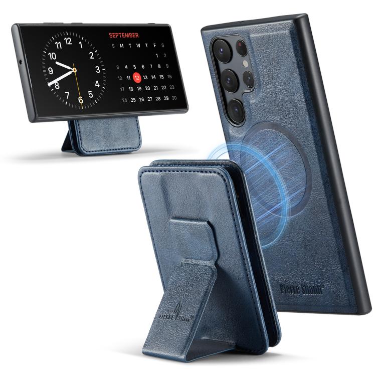 Fierre Shann FS028 MagSafe RFID Card Holder Back Phone Case, For Samsung Galaxy S25 5G, For Samsung Galaxy S25+ 5G, For Samsung Galaxy S25 Ultra 5G, For Samsung Galaxy S24 FE 5G