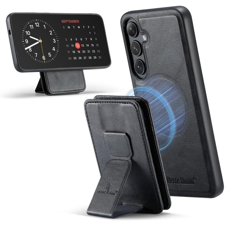 Fierre Shann FS028 MagSafe RFID Card Holder Back Phone Case, For Samsung Galaxy S25 5G, For Samsung Galaxy S25+ 5G, For Samsung Galaxy S25 Ultra 5G, For Samsung Galaxy S24 FE 5G