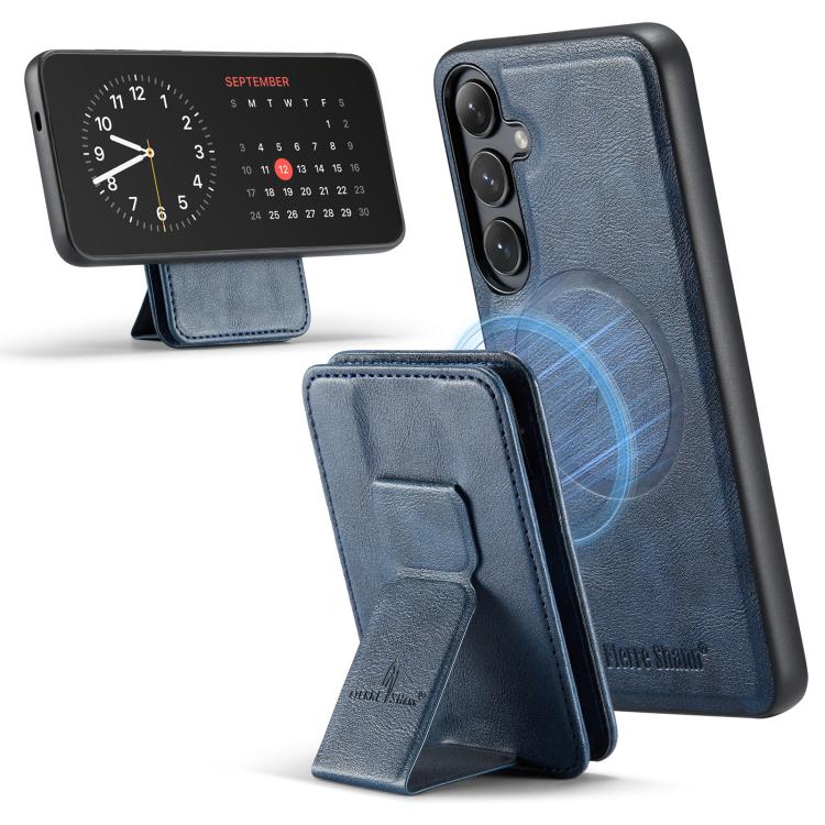 Fierre Shann FS028 MagSafe RFID Card Holder Back Phone Case, For Samsung Galaxy S25 5G, For Samsung Galaxy S25+ 5G, For Samsung Galaxy S25 Ultra 5G, For Samsung Galaxy S24 FE 5G