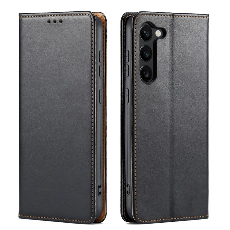 Fierre Shann PU Genuine Leather Texture Phone Case, For Samsung Galaxy S25 Edge 5G, For Samsung Galaxy S25 5G, For Samsung Galaxy S25+ 5G, For Samsung Galaxy S25 Ultra 5G