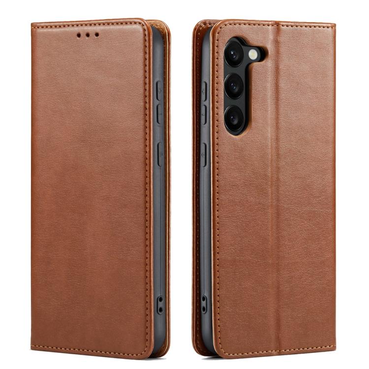 Fierre Shann PU Genuine Leather Texture Phone Case, For Samsung Galaxy S25 Edge 5G, For Samsung Galaxy S25 5G, For Samsung Galaxy S25+ 5G, For Samsung Galaxy S25 Ultra 5G