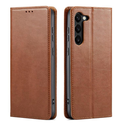 Fierre Shann PU Genuine Leather Texture Phone Case, For Samsung Galaxy S25 Edge 5G, For Samsung Galaxy S25 5G, For Samsung Galaxy S25+ 5G, For Samsung Galaxy S25 Ultra 5G