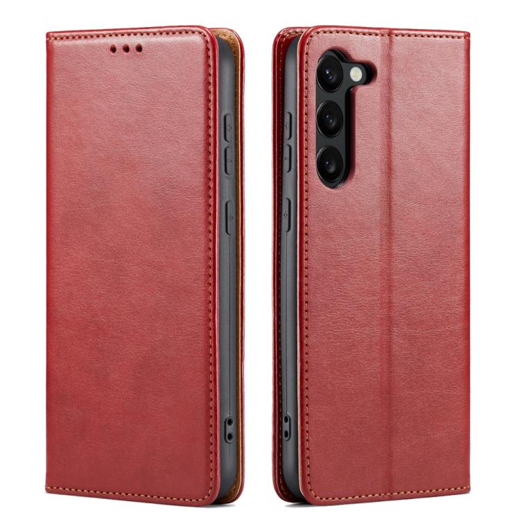 Fierre Shann PU Genuine Leather Texture Phone Case, For Samsung Galaxy S25 Edge 5G, For Samsung Galaxy S25 5G, For Samsung Galaxy S25+ 5G, For Samsung Galaxy S25 Ultra 5G