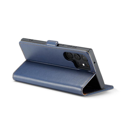 Fierre Shann PU Genuine Leather Texture Phone Case, For Samsung Galaxy S25 Ultra 5G
