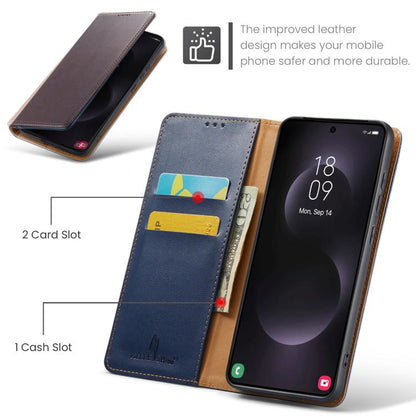 Fierre Shann PU Genuine Leather Texture Phone Case, For Samsung Galaxy S25 Edge 5G, For Samsung Galaxy S25 5G, For Samsung Galaxy S25+ 5G, For Samsung Galaxy S25 Ultra 5G