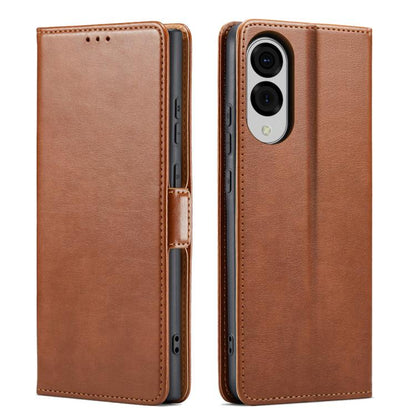 Fierre Shann PU Genuine Leather Texture Phone Case, For Samsung Galaxy S26+ 5G, For Samsung Galaxy S26 Ultra 5G, For Samsung Galaxy S26 5G, For Samsung Galaxy S25 Edge 5G, For Samsung Galaxy S25 5G, For Samsung Galaxy S25+ 5G