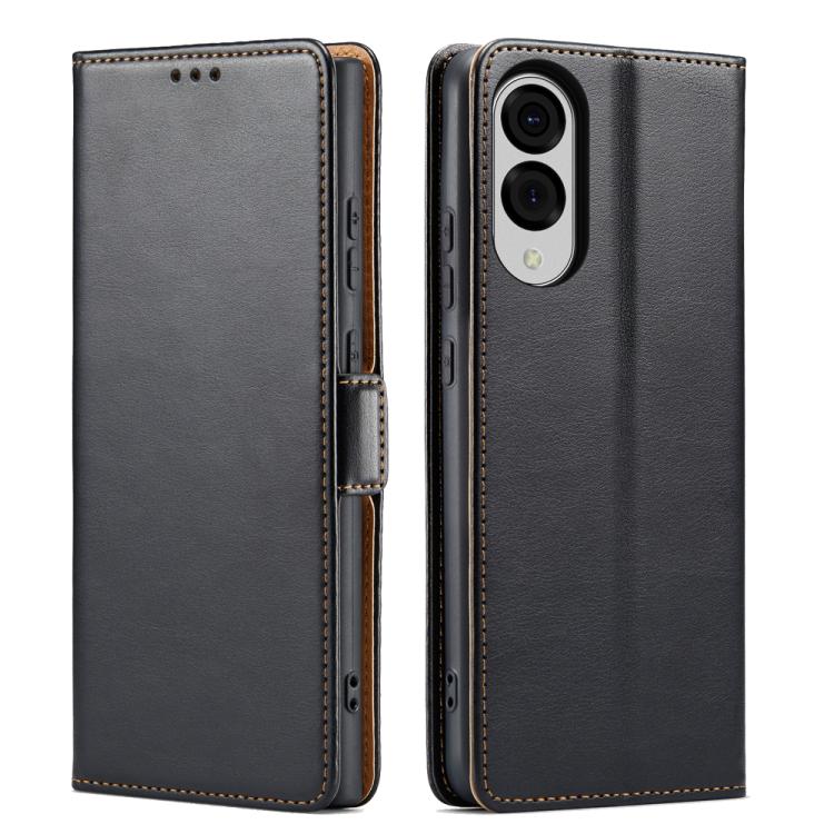 Fierre Shann PU Genuine Leather Texture Phone Case, For Samsung Galaxy S25 Edge 5G, For Samsung Galaxy S25 5G, For Samsung Galaxy S25+ 5G, For Samsung Galaxy S25 Ultra 5G