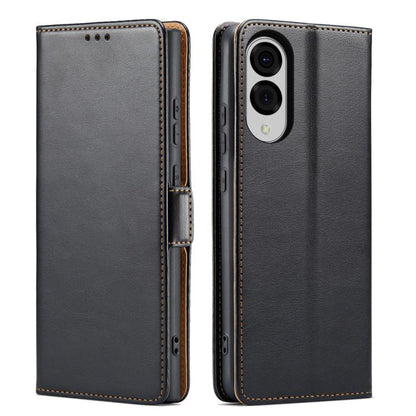 Fierre Shann PU Genuine Leather Texture Phone Case, For Samsung Galaxy S25 Edge 5G, For Samsung Galaxy S25 5G, For Samsung Galaxy S25+ 5G, For Samsung Galaxy S25 Ultra 5G
