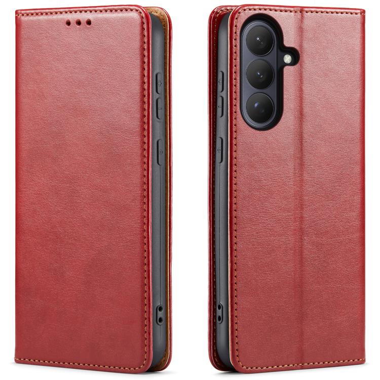 Fierre Shann PU Genuine Leather Texture Phone Case, For Samsung Galaxy S26+ 5G, For Samsung Galaxy S26 Ultra 5G, For Samsung Galaxy S26 5G, For Samsung Galaxy S25 Edge 5G, For Samsung Galaxy S25 5G, For Samsung Galaxy S25+ 5G
