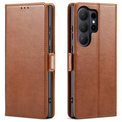 Fierre Shann PU Genuine Leather Texture Phone Case, For Samsung Galaxy S26+ 5G, For Samsung Galaxy S26 Ultra 5G, For Samsung Galaxy S26 5G, For Samsung Galaxy S25 Edge 5G, For Samsung Galaxy S25 5G, For Samsung Galaxy S25+ 5G