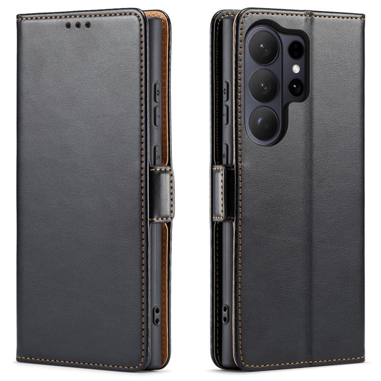 Fierre Shann PU Genuine Leather Texture Phone Case, For Samsung Galaxy S26+ 5G, For Samsung Galaxy S26 Ultra 5G, For Samsung Galaxy S26 5G, For Samsung Galaxy S25 Edge 5G, For Samsung Galaxy S25 5G, For Samsung Galaxy S25+ 5G