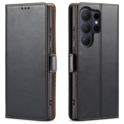 Fierre Shann PU Genuine Leather Texture Phone Case, For Samsung Galaxy S26+ 5G, For Samsung Galaxy S26 Ultra 5G, For Samsung Galaxy S26 5G, For Samsung Galaxy S25 Edge 5G, For Samsung Galaxy S25 5G, For Samsung Galaxy S25+ 5G