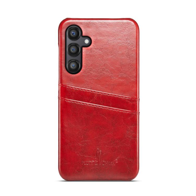 Fierre Shann Retro Oil Wax Texture Card Slots PU Leather Phone Case, For Samsung Galaxy S25 5G, For Samsung Galaxy S25+ 5G, For Samsung Galaxy S25 Ultra 5G