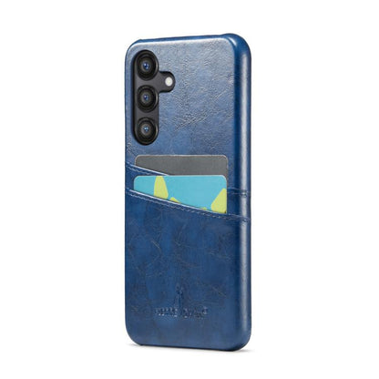 Fierre Shann Retro Oil Wax Texture Card Slots PU Leather Phone Case, For Samsung Galaxy S25 5G, For Samsung Galaxy S25+ 5G, For Samsung Galaxy S25 Ultra 5G