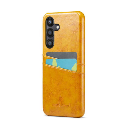 Fierre Shann Retro Oil Wax Texture Card Slots PU Leather Phone Case, For Samsung Galaxy S25 5G, For Samsung Galaxy S25+ 5G, For Samsung Galaxy S25 Ultra 5G