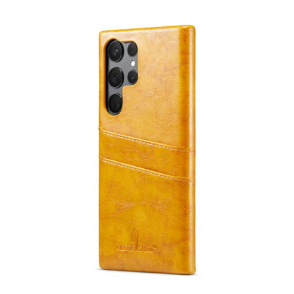 Fierre Shann Retro Oil Wax Texture Card Slots PU Leather Phone Case, For Samsung Galaxy S25 5G, For Samsung Galaxy S25+ 5G, For Samsung Galaxy S25 Ultra 5G