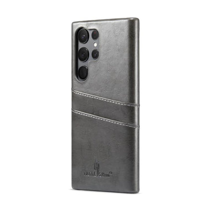 Fierre Shann Retro Oil Wax Texture Card Slots PU Leather Phone Case, For Samsung Galaxy S25 5G, For Samsung Galaxy S25+ 5G, For Samsung Galaxy S25 Ultra 5G